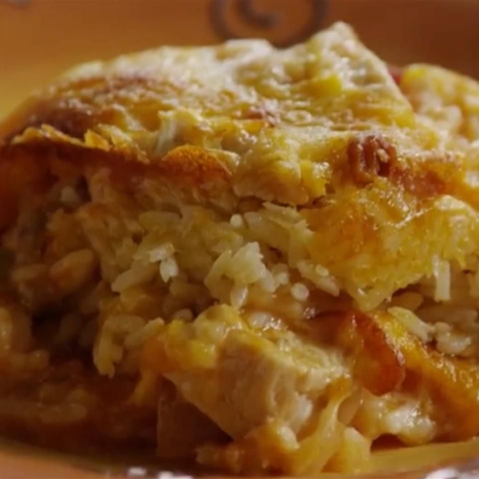 Cheesy Salsa Chicken Rice Casserole