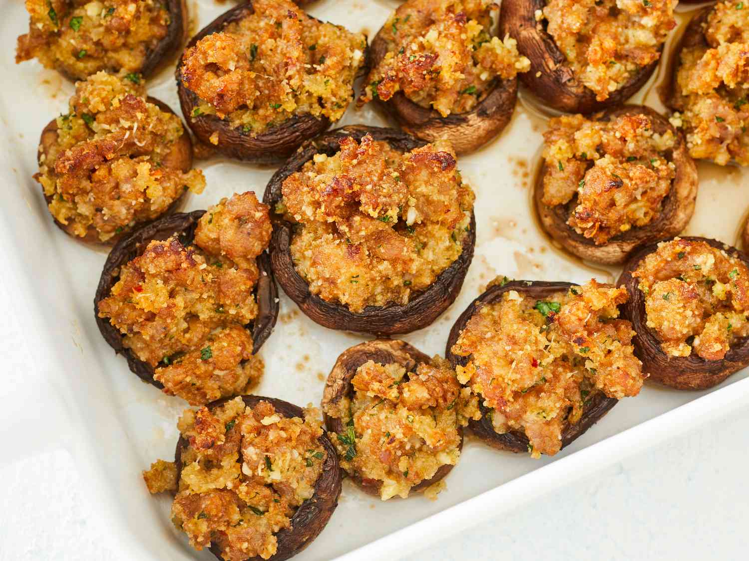 Cheesy Sausage Mushrooms