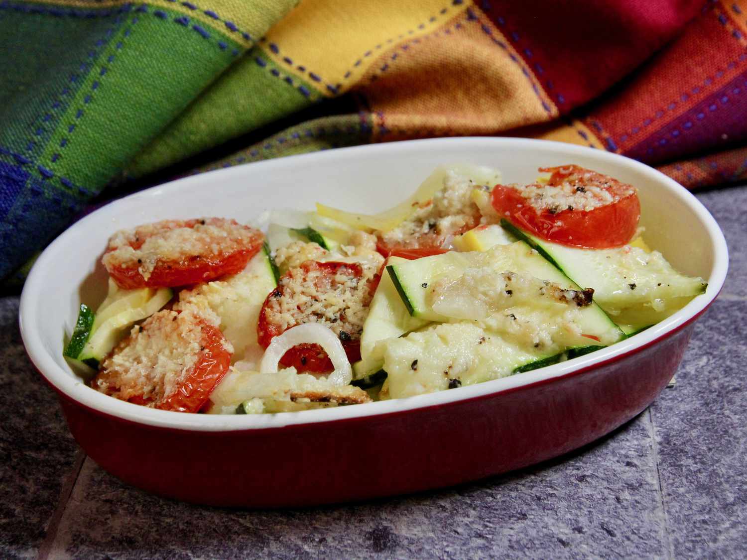 Cheesy Squash and Zucchini Bake