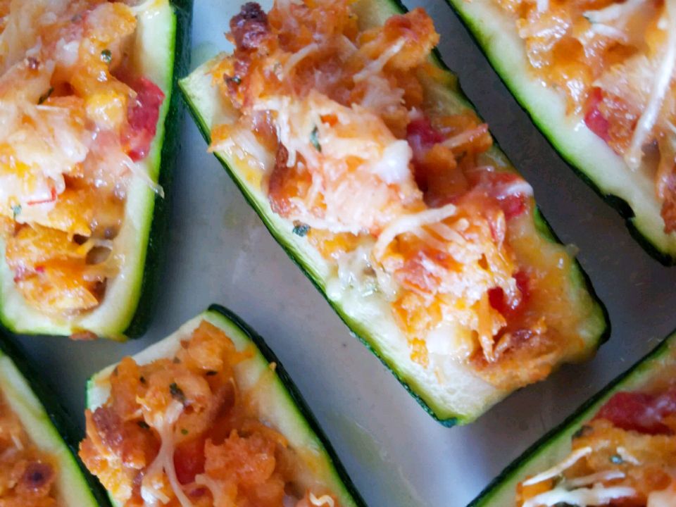 Cheesy Stuffed Zucchini