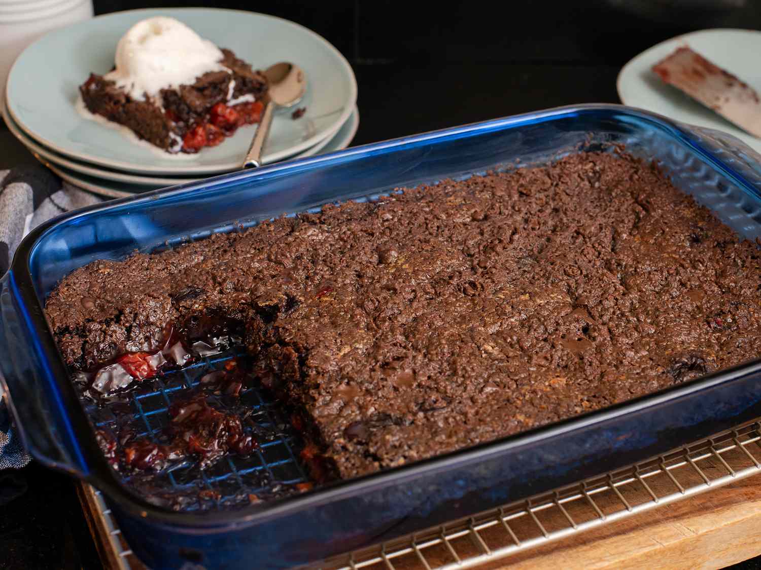 Cherry and Chocolate Black Forest Brownie Dump Cake