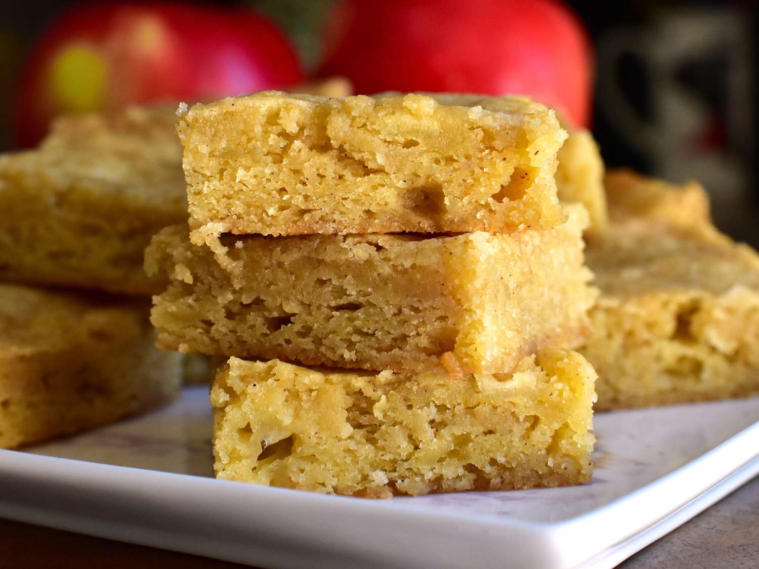 Chewy Apple Blondies with Chopped Apples