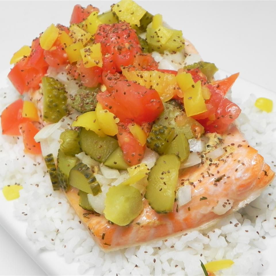 Chicago-Style Salmon Hot-Dog