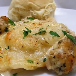 Chicken Alfredo Ravioli Bake