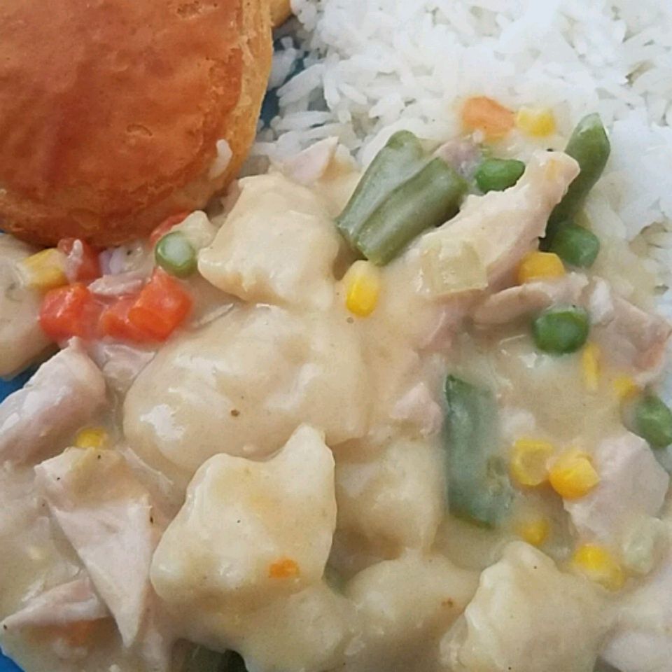 Chicken and Dumplings with Biscuit Dough