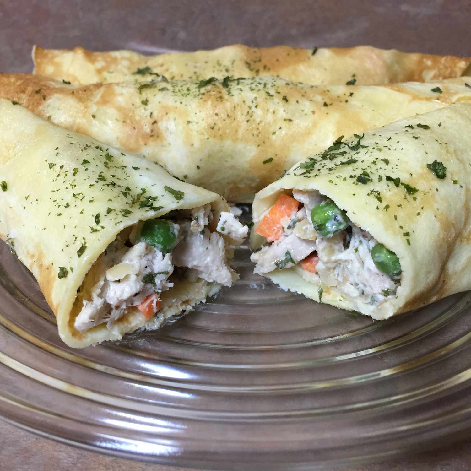 Chicken and Garlic Crêpes