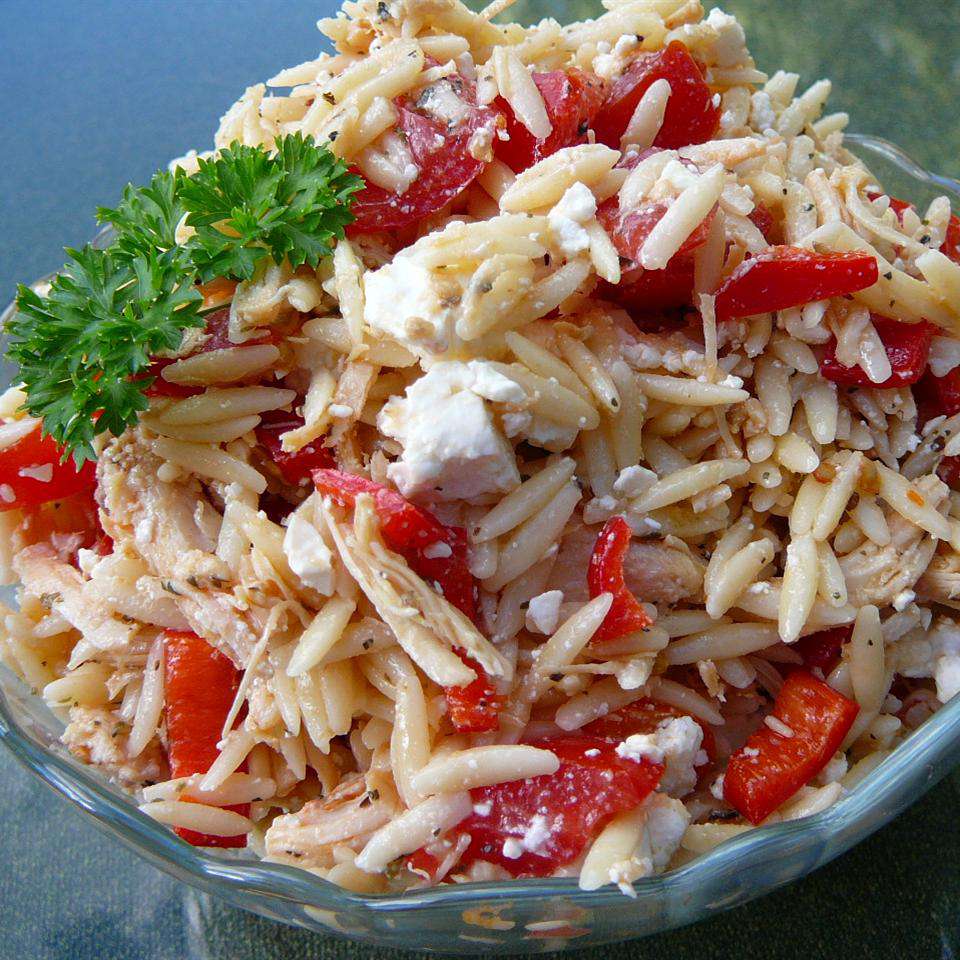 Chicken and Orzo Salad in Pepper Cups