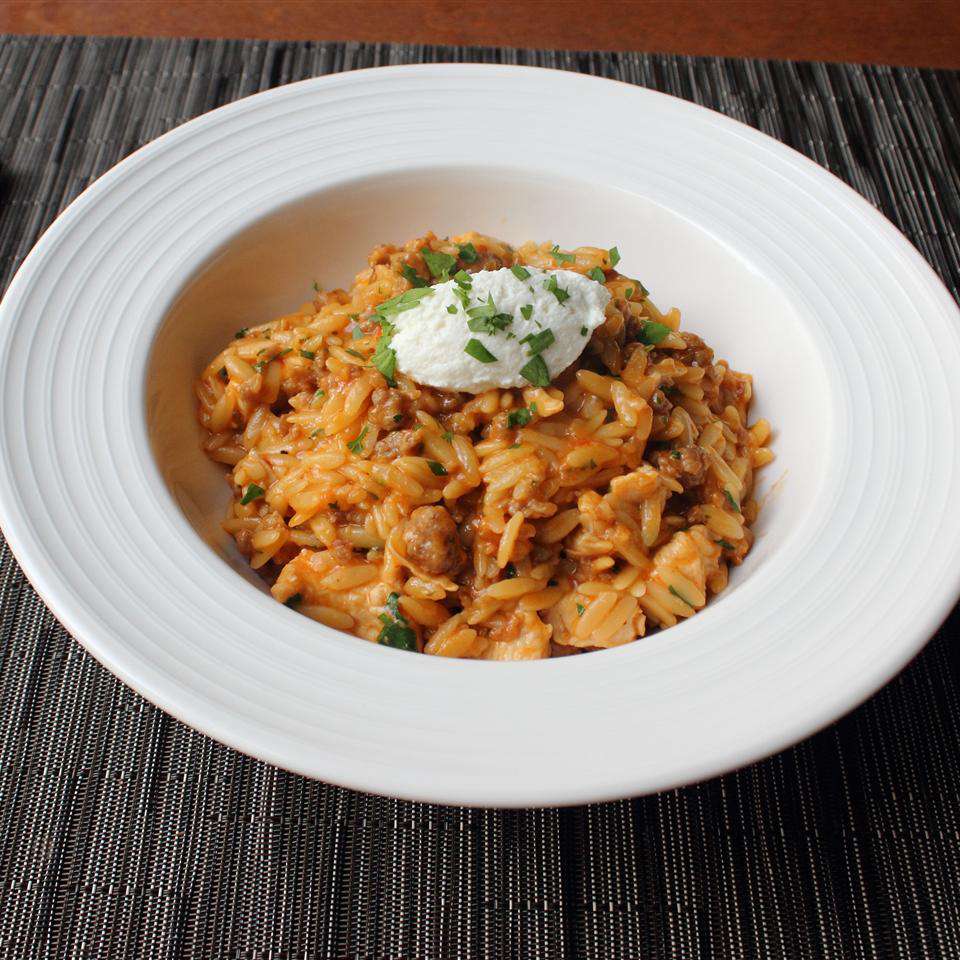 Chicken and Sausage Orzo