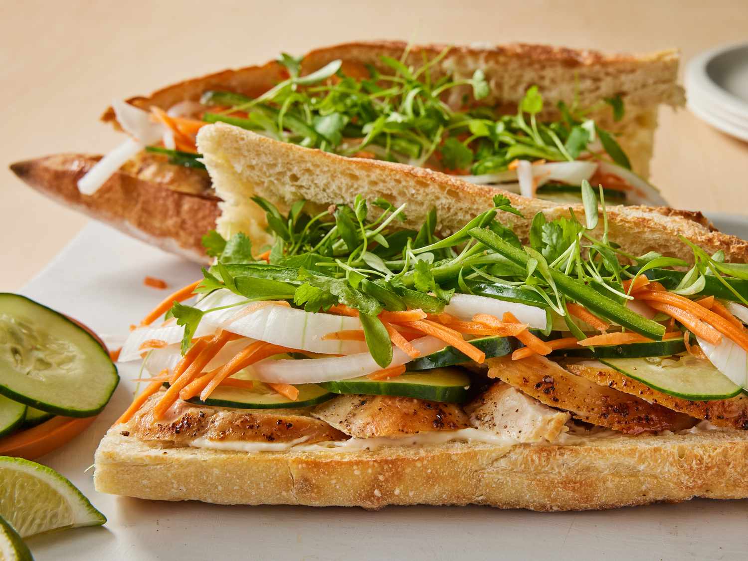 Chicken Bánh Mì with Pickled Veggies