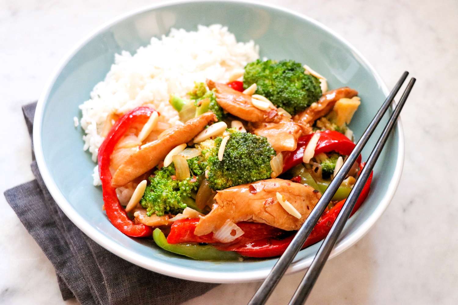 Chicken Broccoli Stir-Fry with Almonds