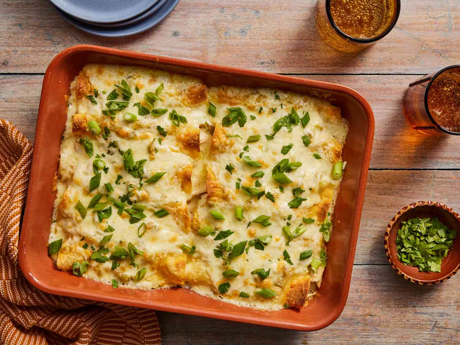 Chicken Enchiladas with Green Chile Sauce