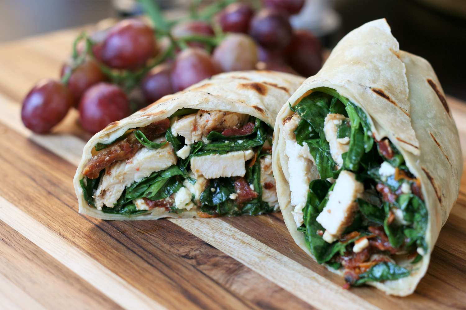 Chicken Feta and Sun-Dried Tomato Wraps