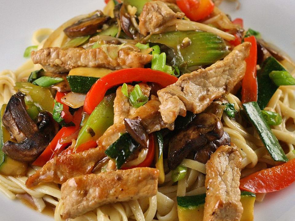 Chicken or Pork Stir-Fry with Vegetables