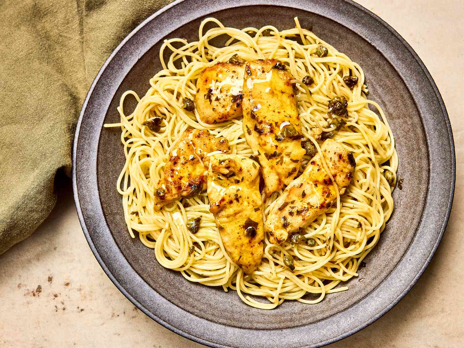 Chicken Piccata with Angel Hair