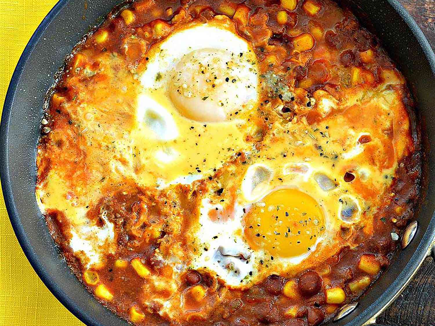 Chili and Eggs Skillet