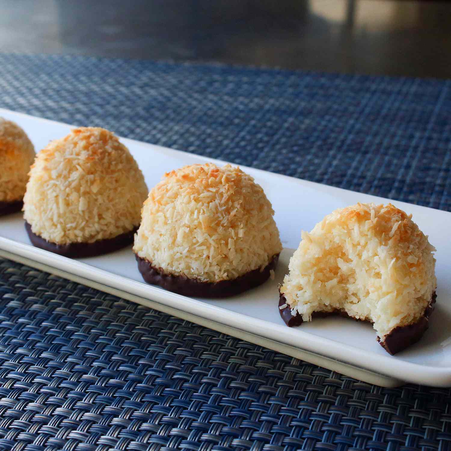 Chocolate-Covered Coconut Macaroons