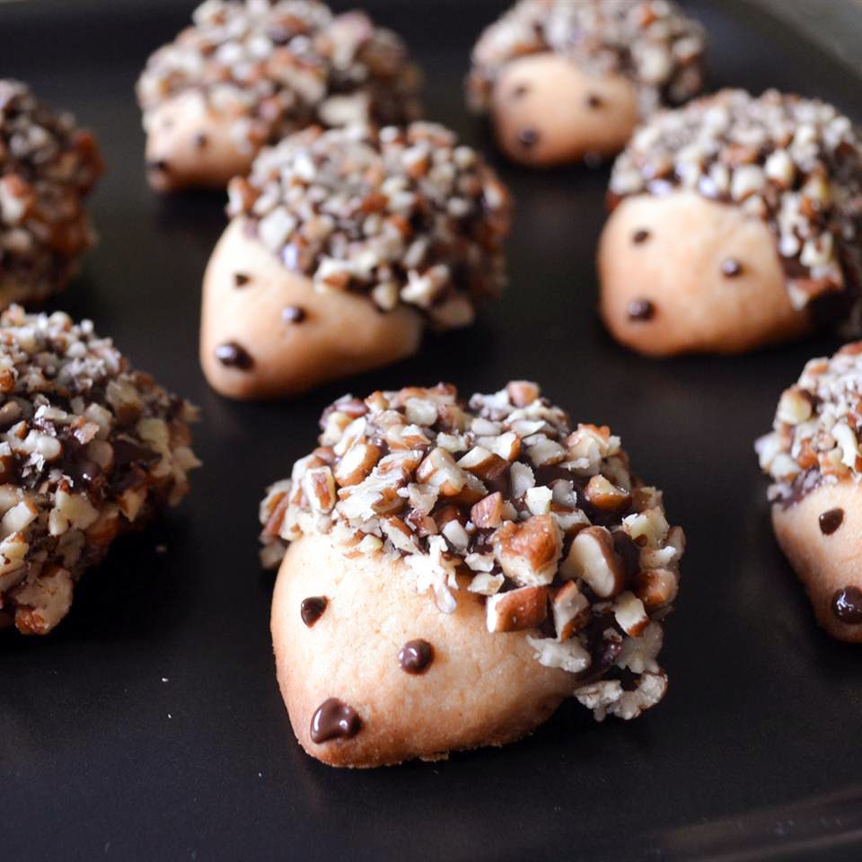 Chocolate Pecan Hedgehog Cookies