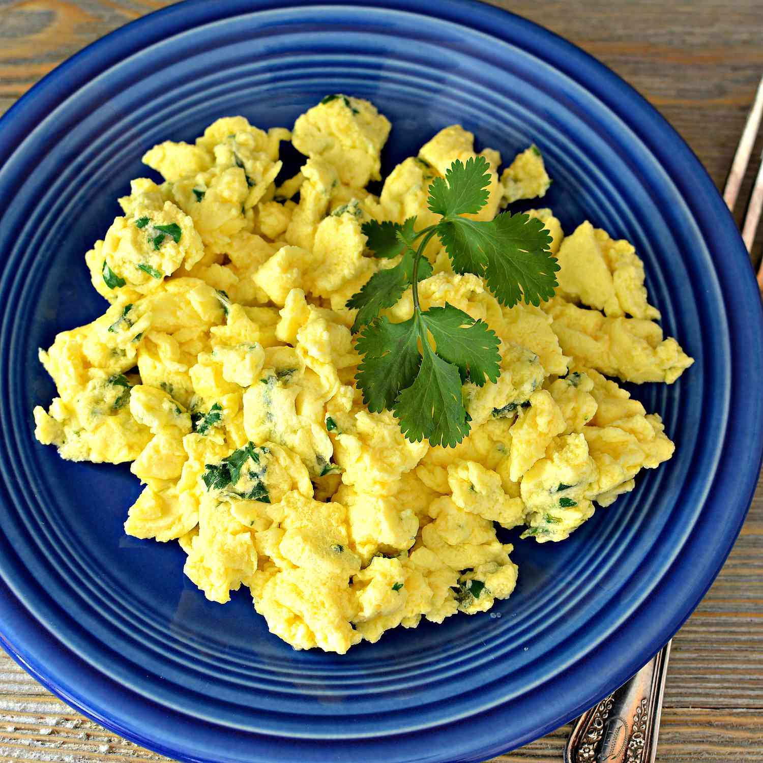 Cilantro Garlic Scrambled Eggs