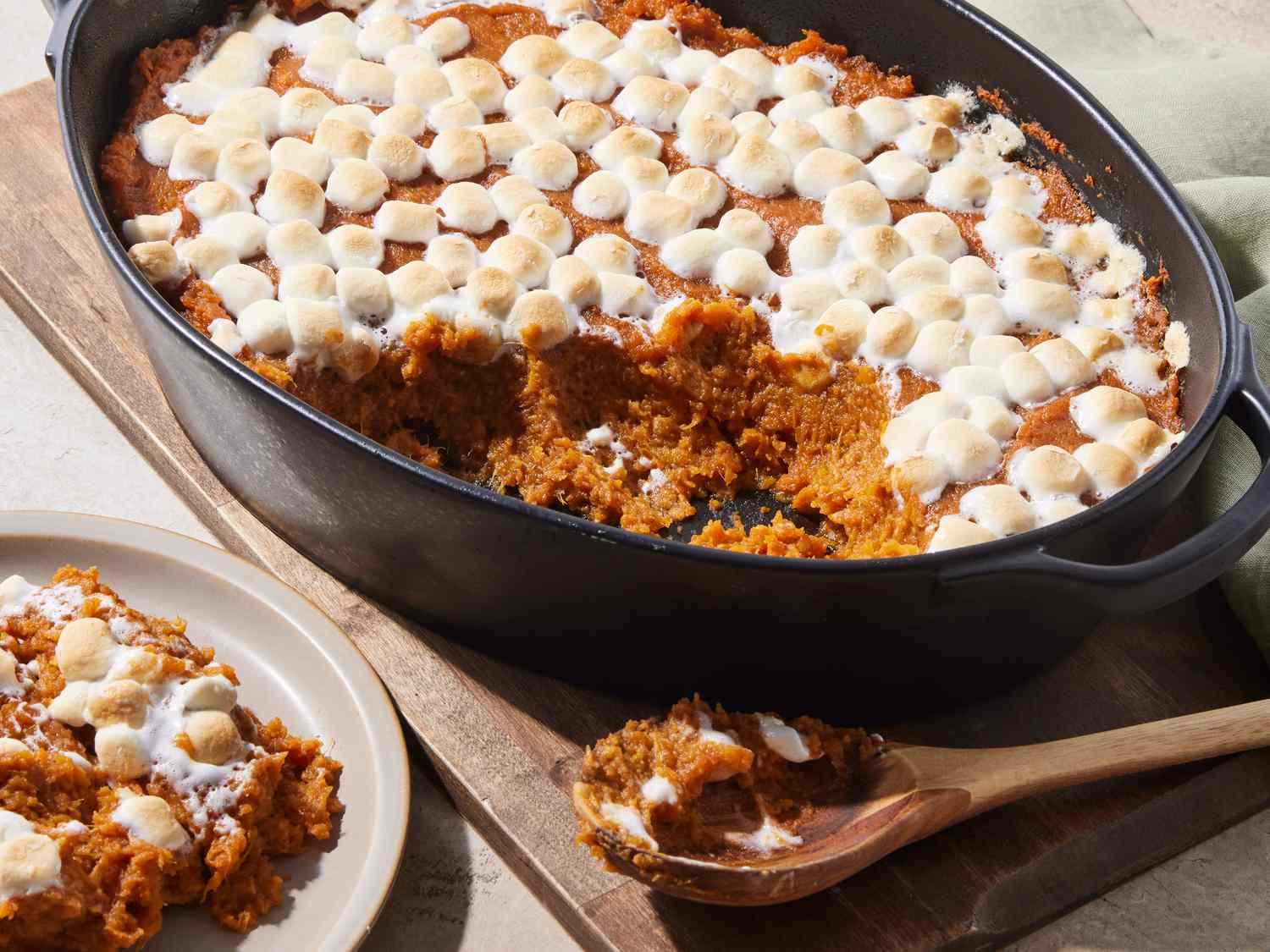 Cinnamon Marshmallow Sweet Potato Casserole