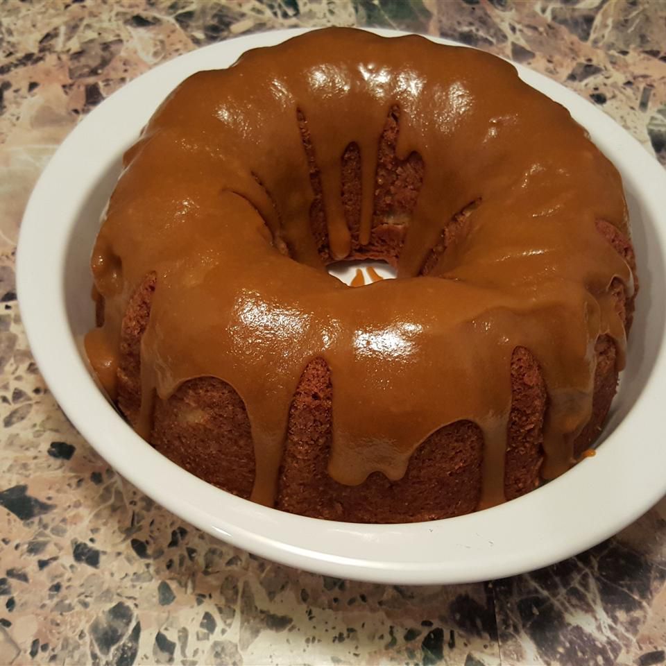 Cinnamon-Spiced Apple Cake with Caramel Glaze