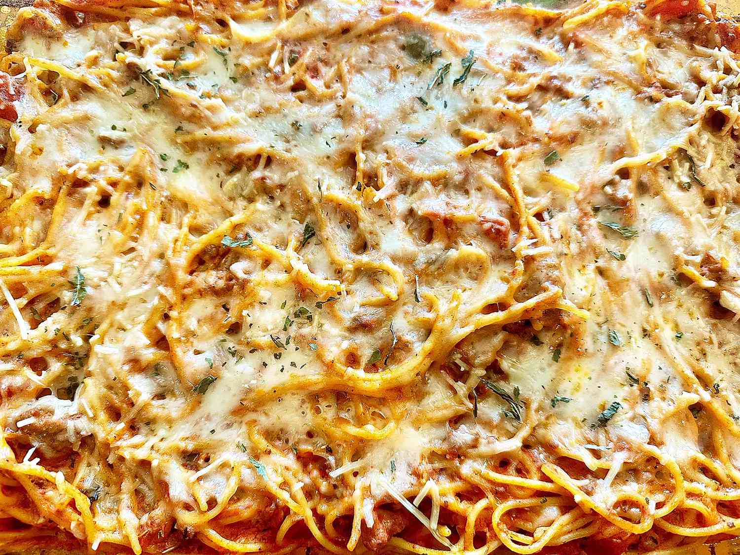 Creamy Baked Spaghetti Casserole with Cream Cheese
