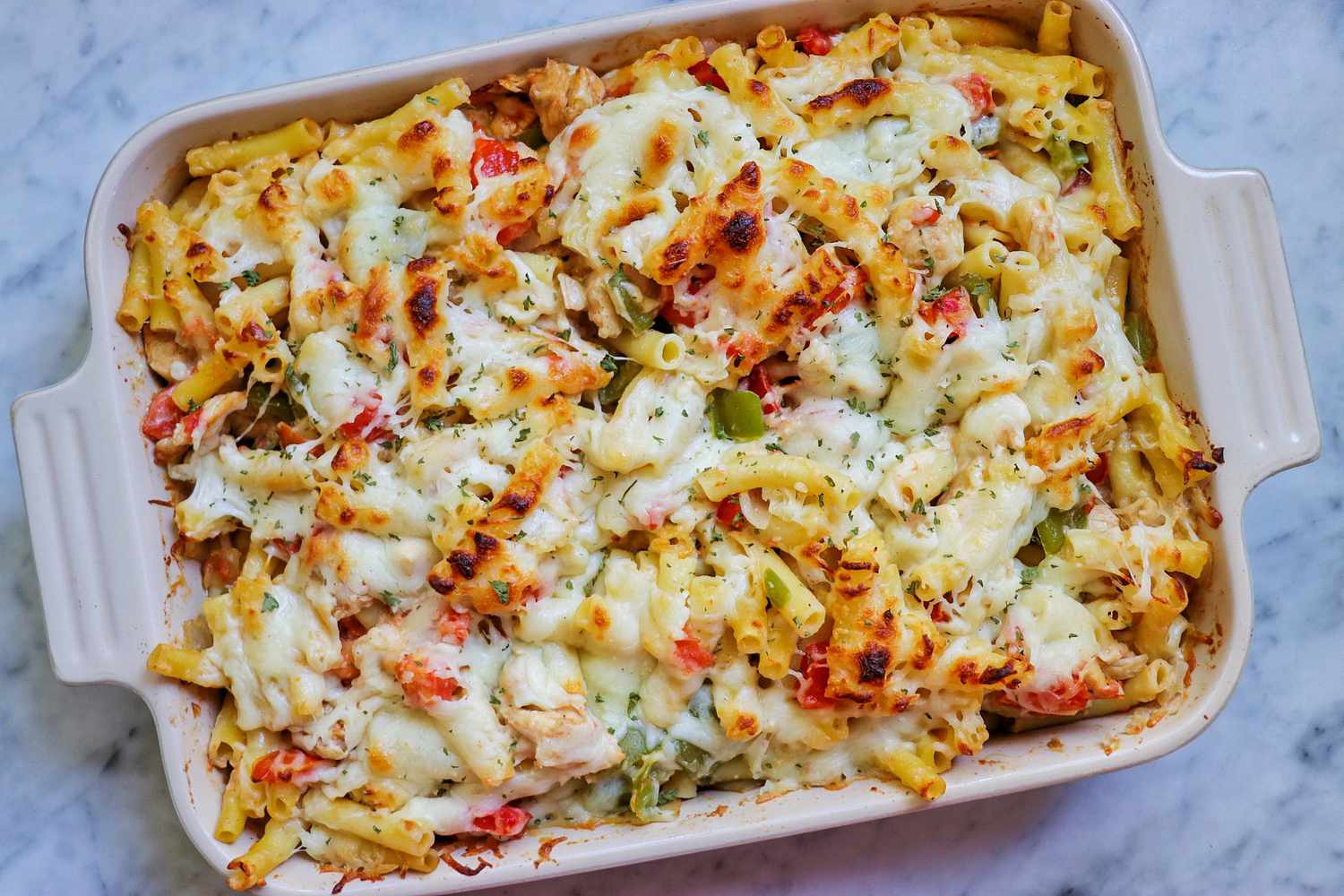 Creamy Baked Ziti Alfredo with Cajun Chicken