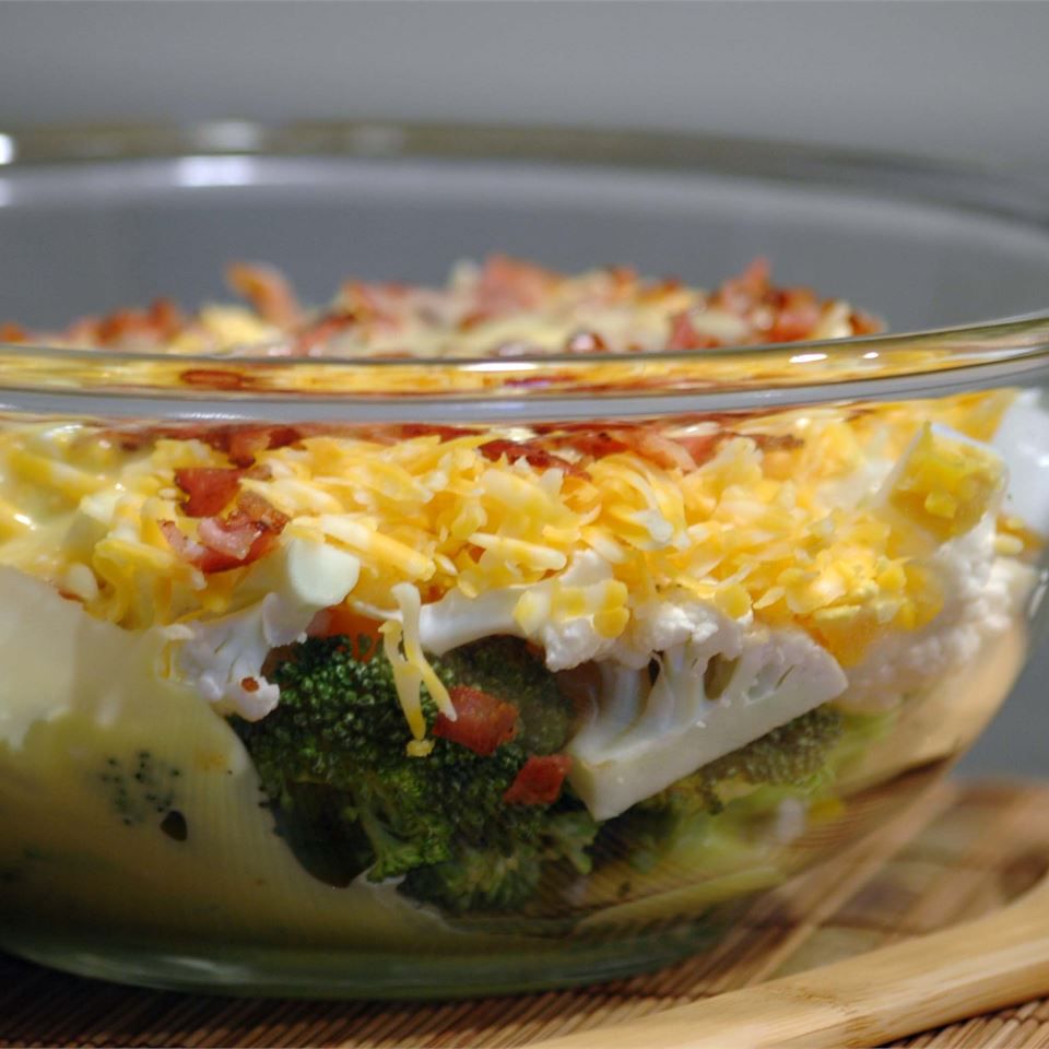 Creamy Broccoli Cauliflower Salad