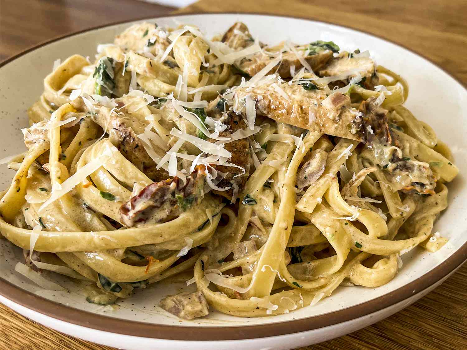 Creamy Chicken Florentine Fettuccine