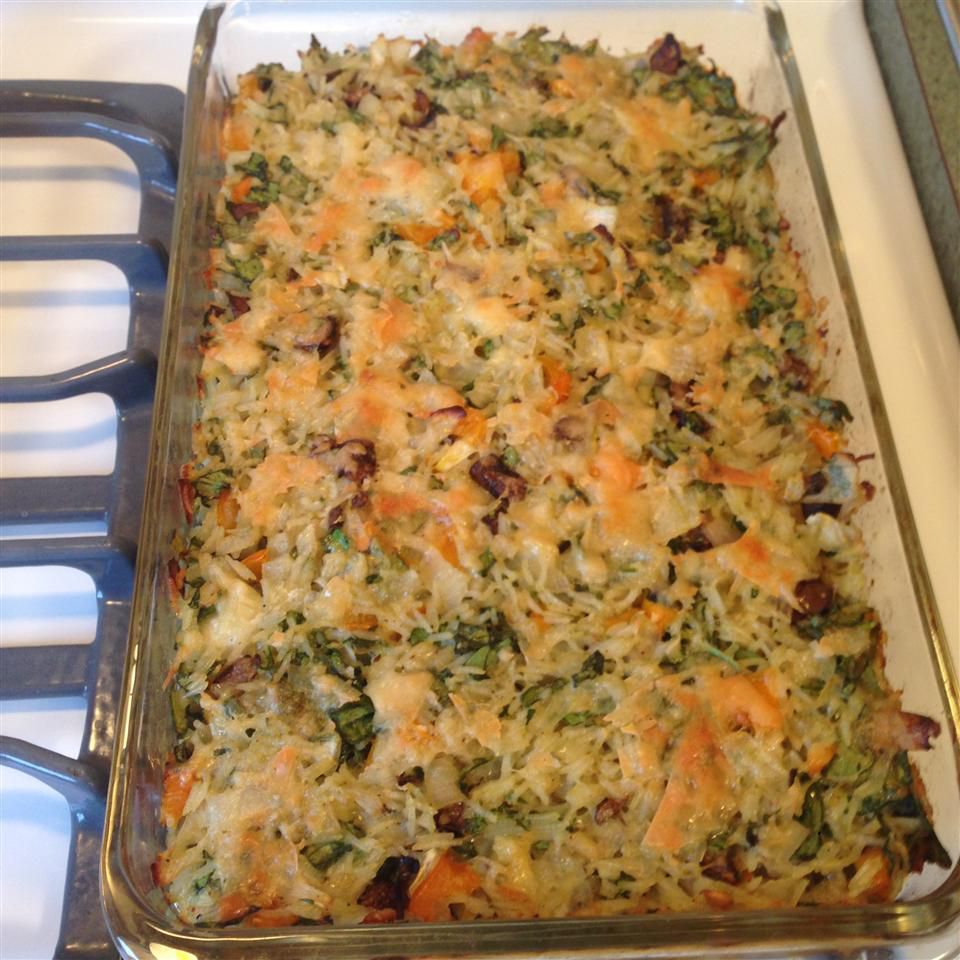 Creamy Spinach Rice Pie
