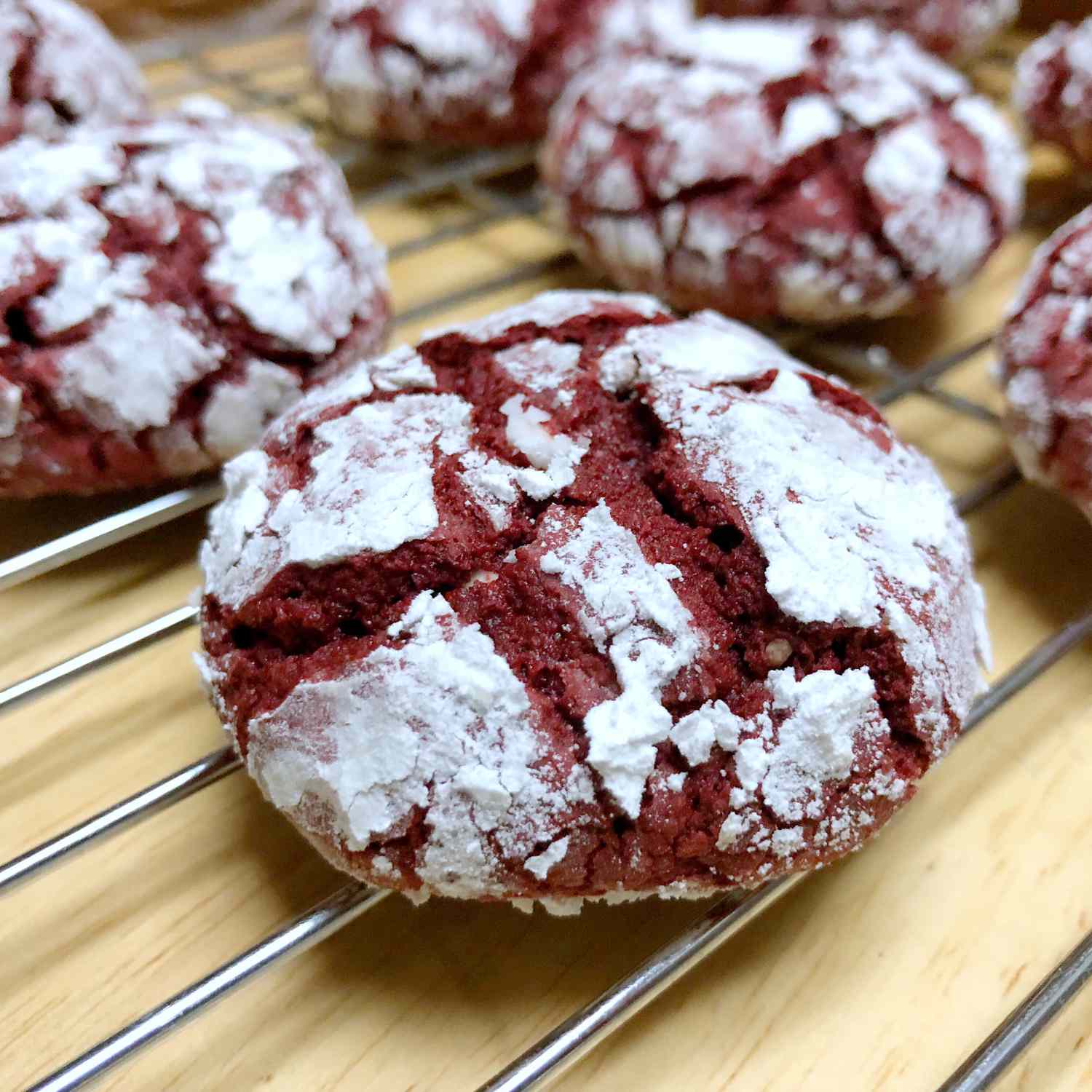 Crinkled Red Velvet Cookies