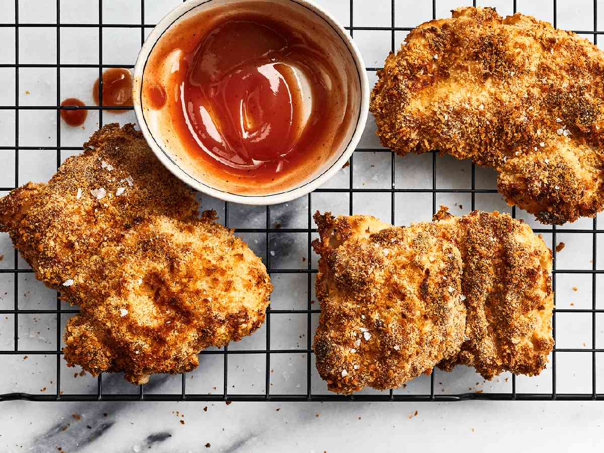 Crispy Air-Fried Breaded Chicken Thighs