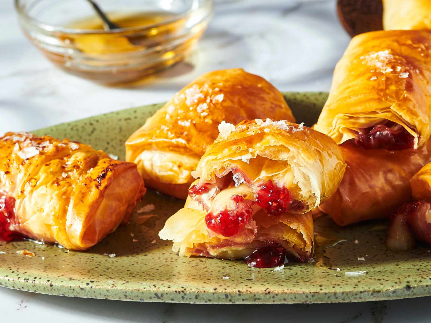Crispy Air-Fried Raspberry Brie Bites