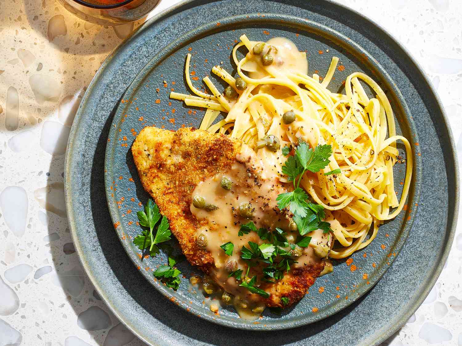 Crispy Air Fryer Chicken Piccata with Lemon-Caper Sauce