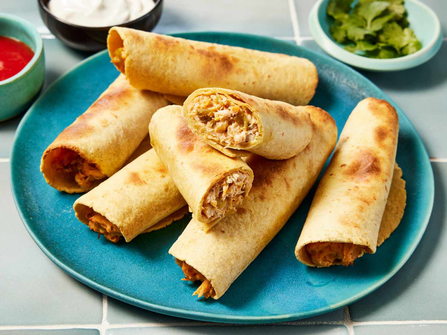 Crispy Air Fryer Chicken Taquitos