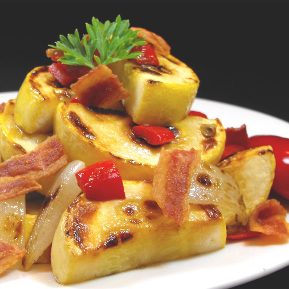 Crispy Bacon and Squash Sauté