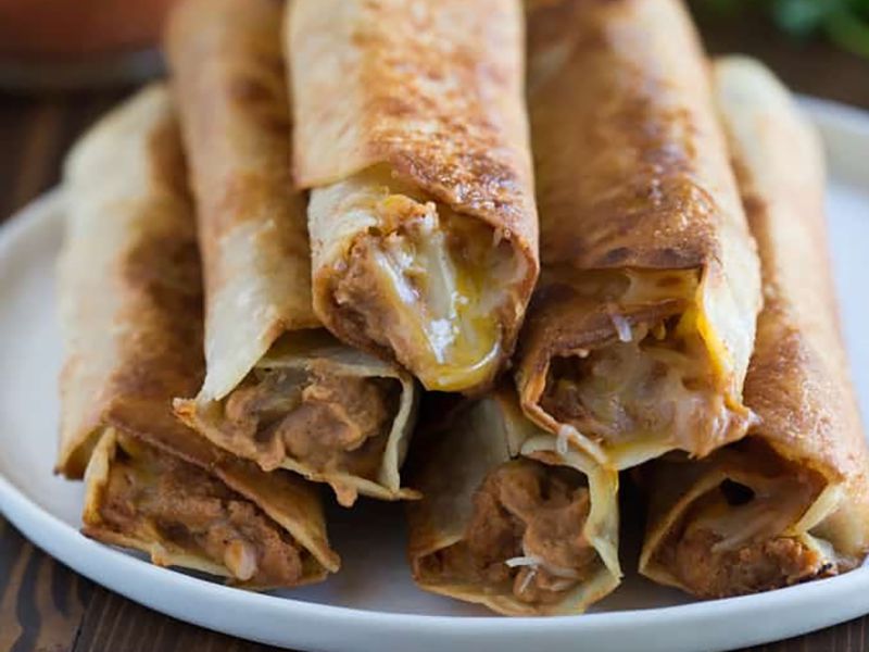 Crispy Bean and Cheese Wraps