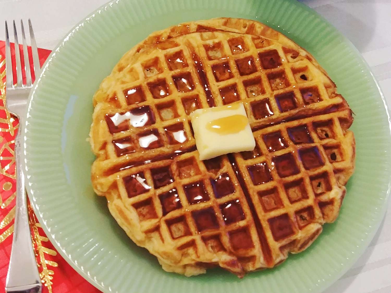 Crispy Eggnog Waffles
