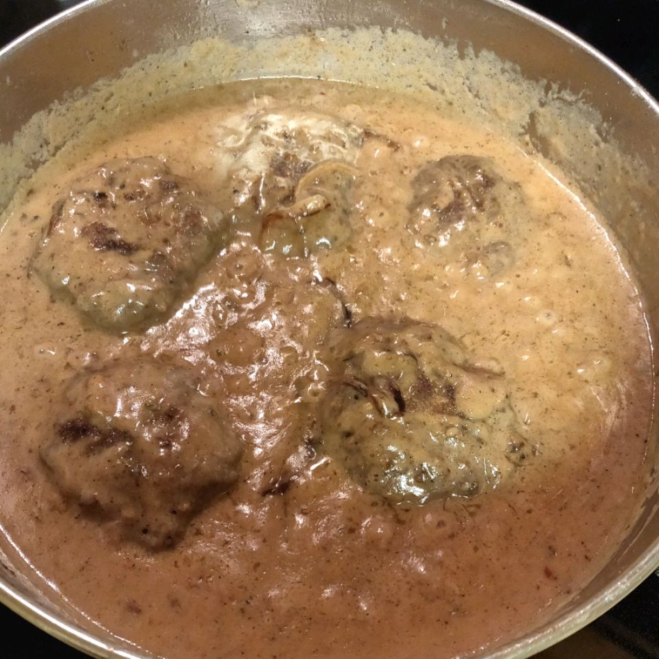 Crispy Fried Steaks with Onion Gravy
