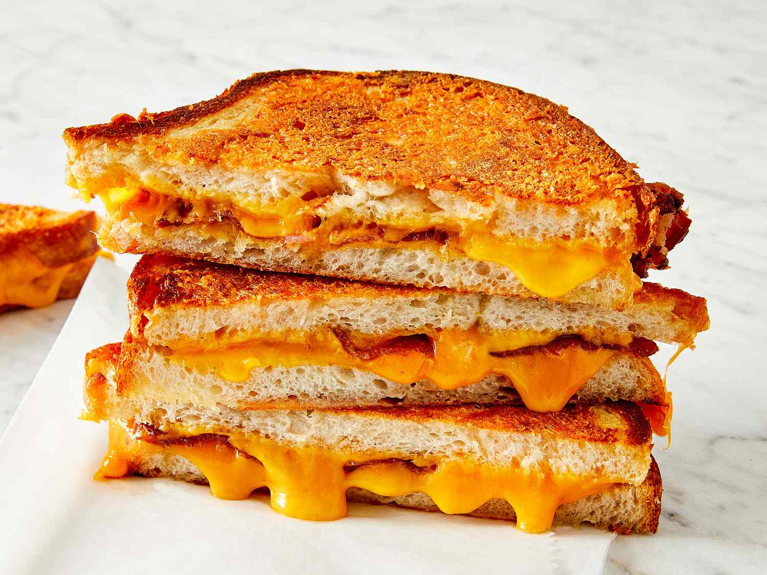 Crispy Grilled Cheese with Cheddar and Bacon