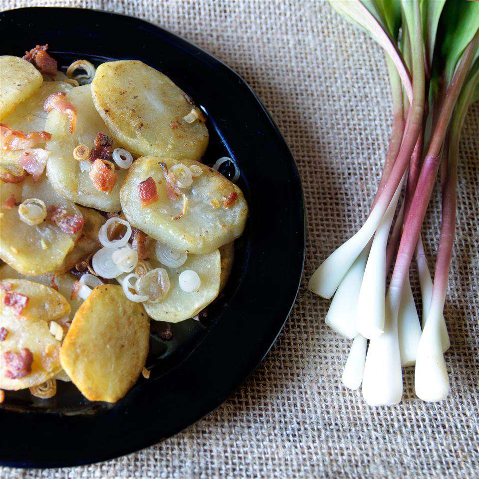 Crispy Potatoes with Bacon and Ramps