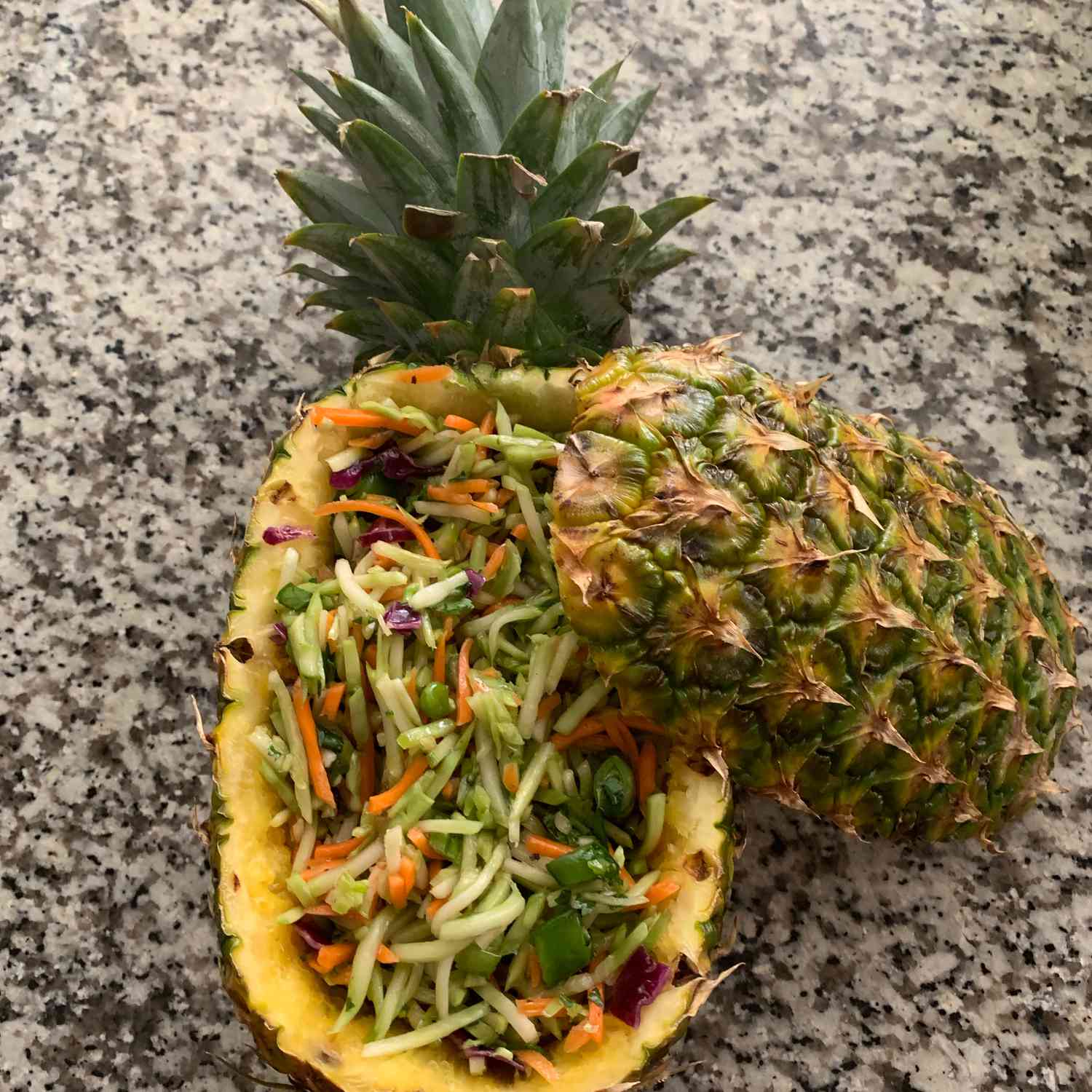 Crunchy Asian Broccoli Slaw with Pineapple and Toasted Ramen