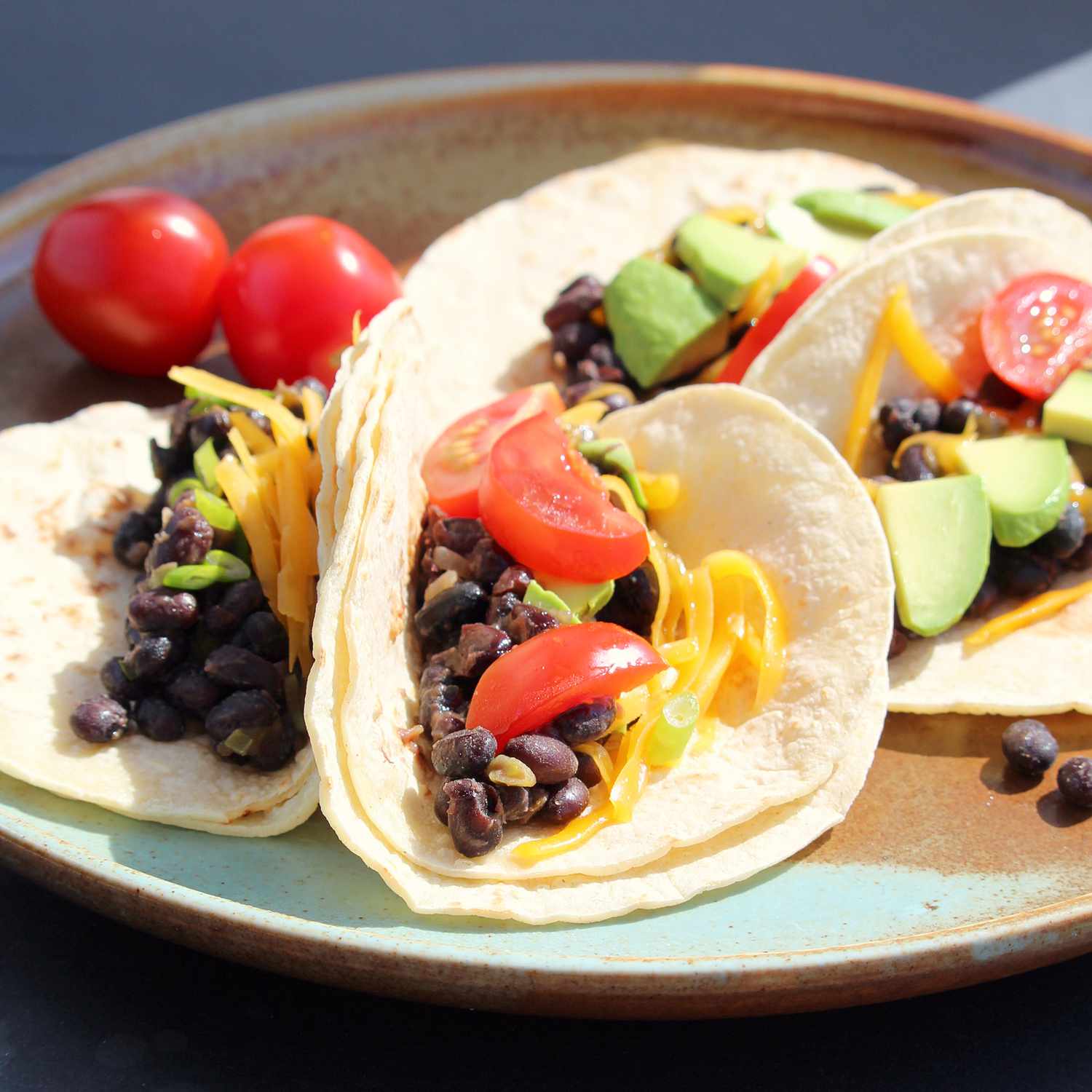 Easy Black Bean Tacos with Salsa Verde