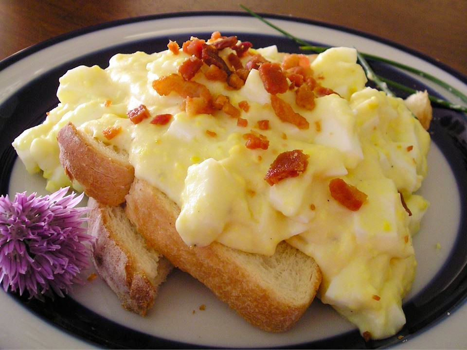 Eggs in Creamy Sauce on Toast