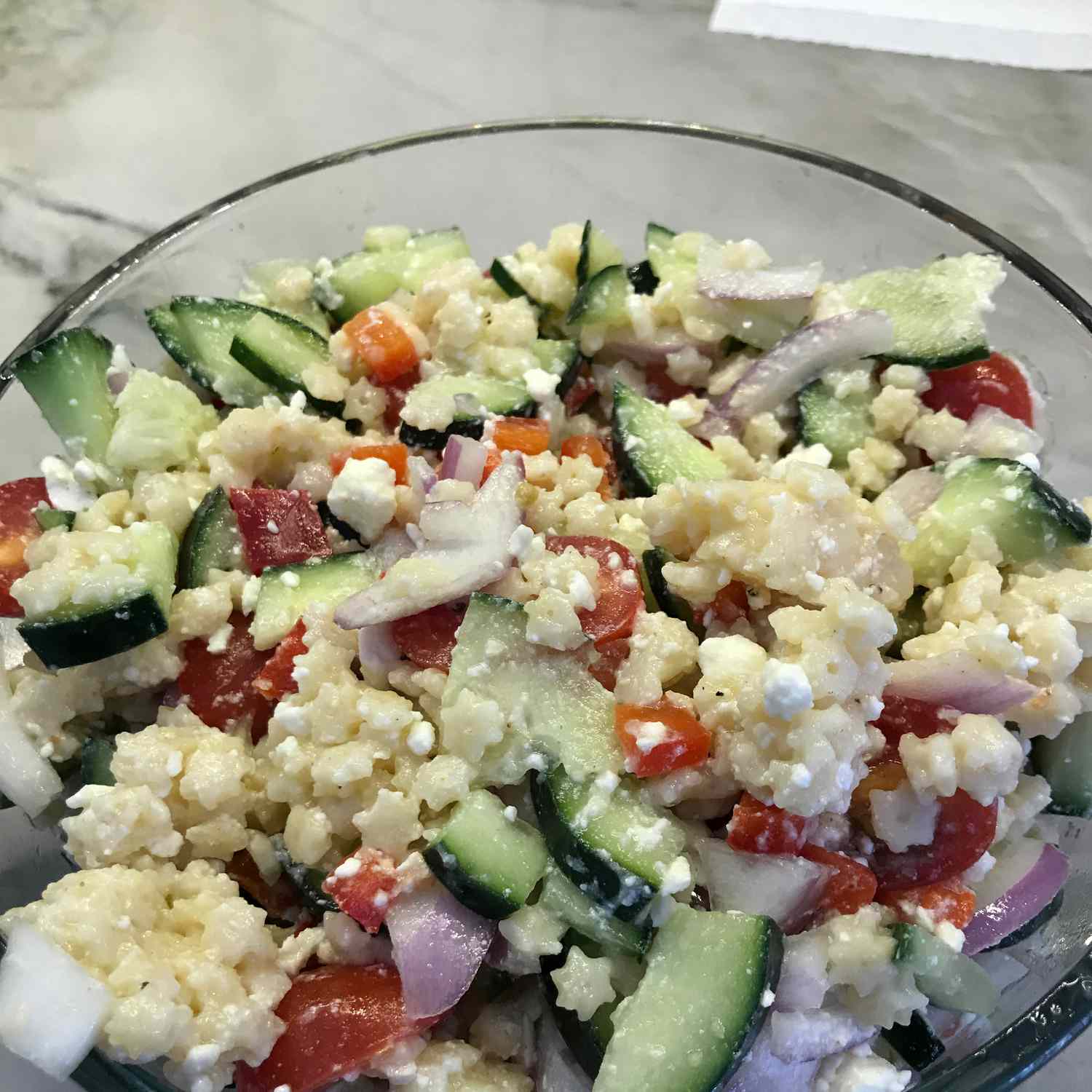 Feta Cucumber Orzo Salad