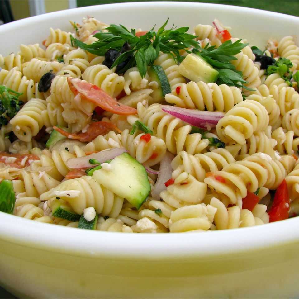 Fresh Veggie and Salami Pasta Salad