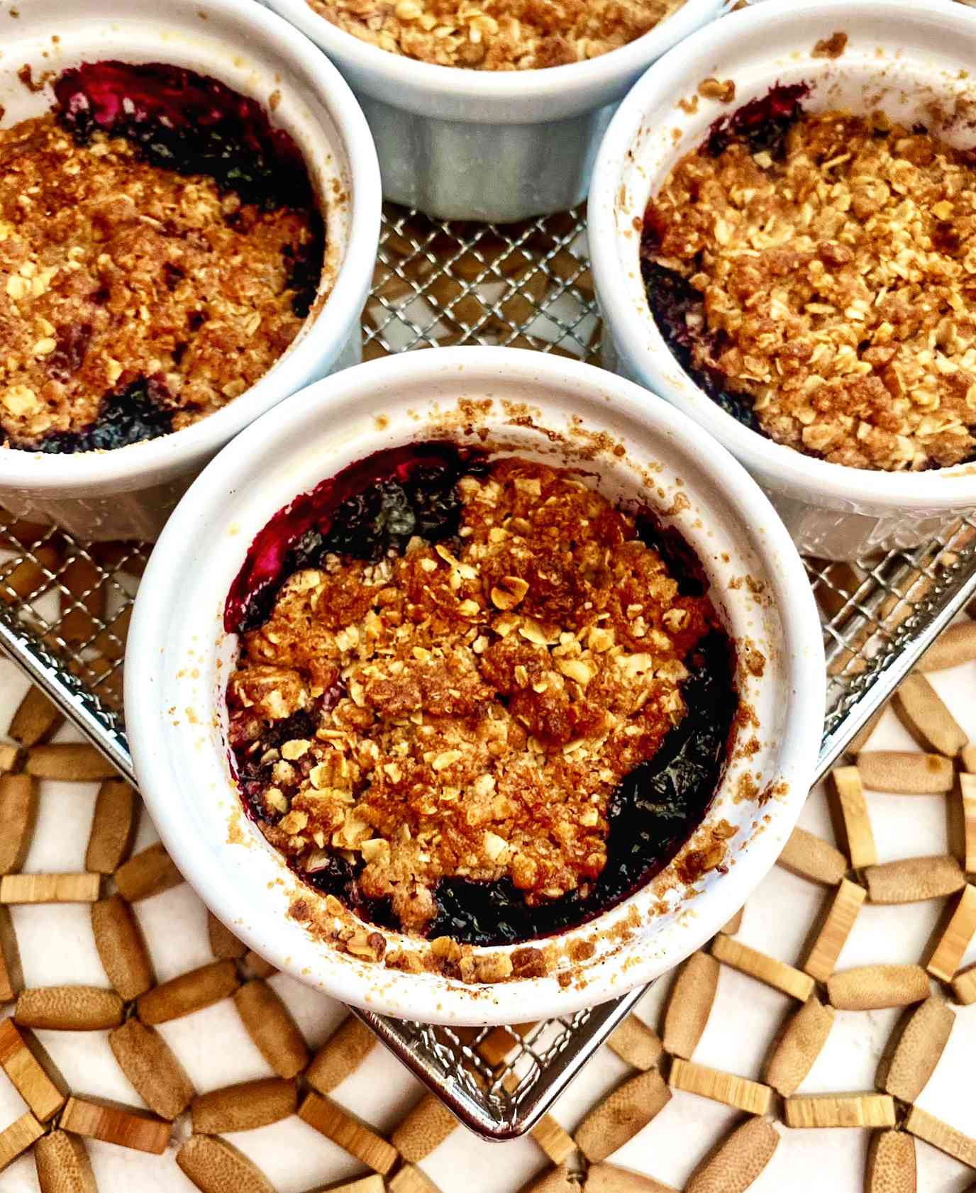 Frozen Blackberry Crisp with Cinnamon Oat Topping