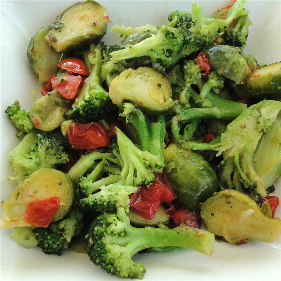 Garlic Butter Broccoli and Brussels Sprouts