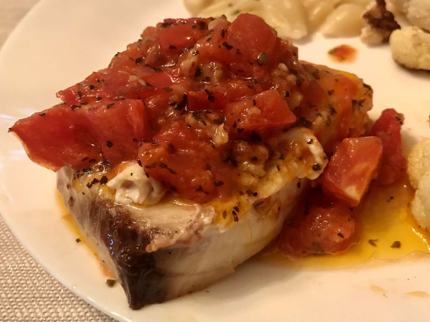 Garlic Butter Marlin with Greek Salad