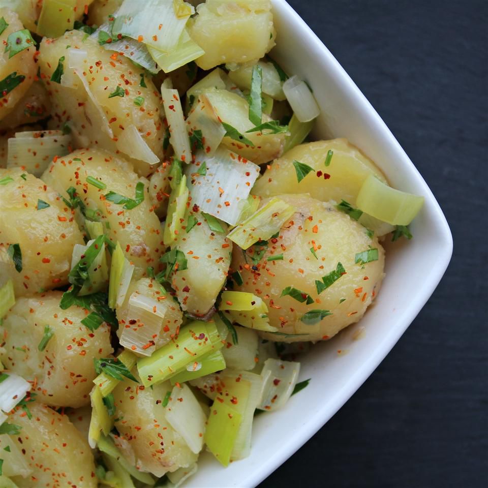 Garlic Butter New Potatoes with Leeks