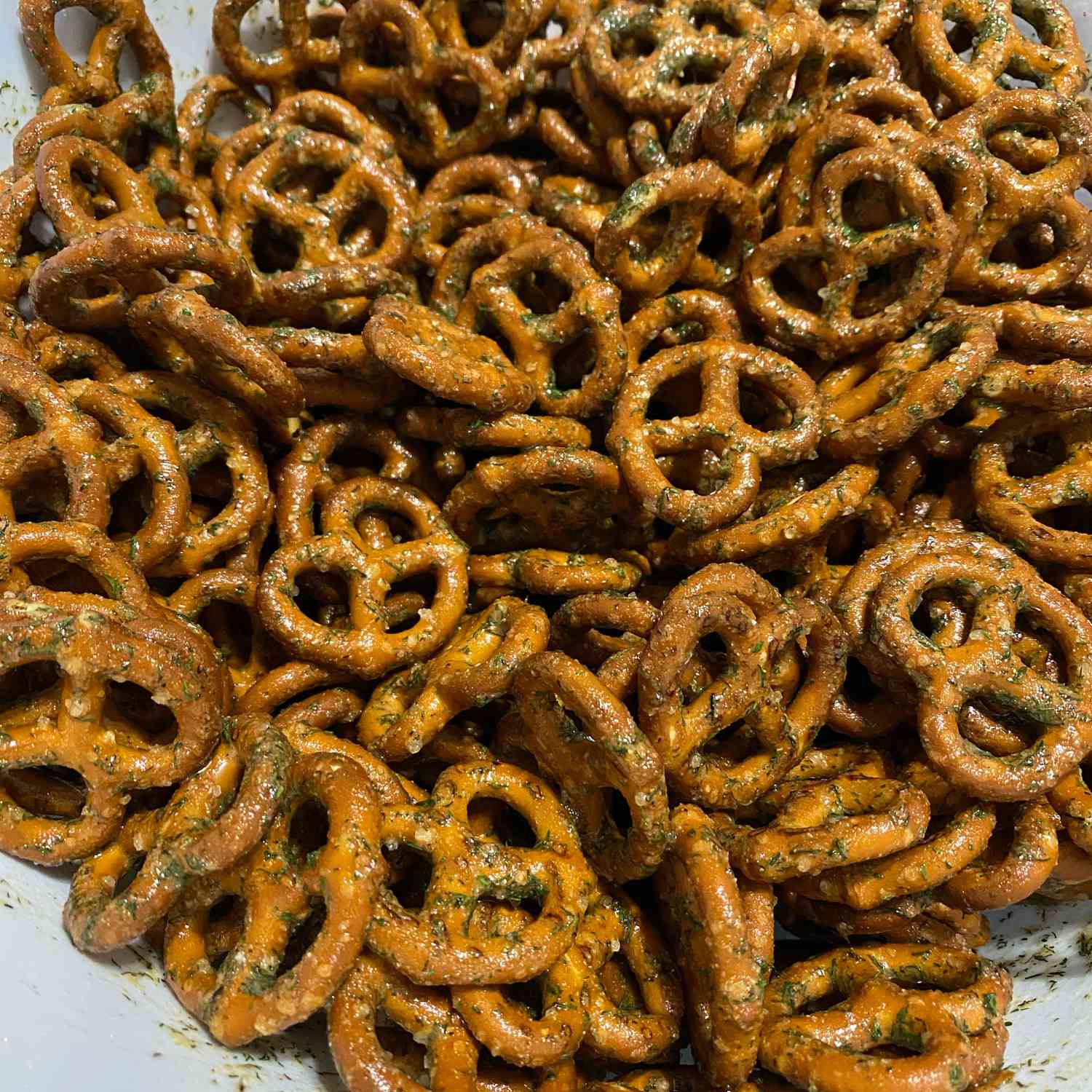 Garlic Dill Marinated Pretzels